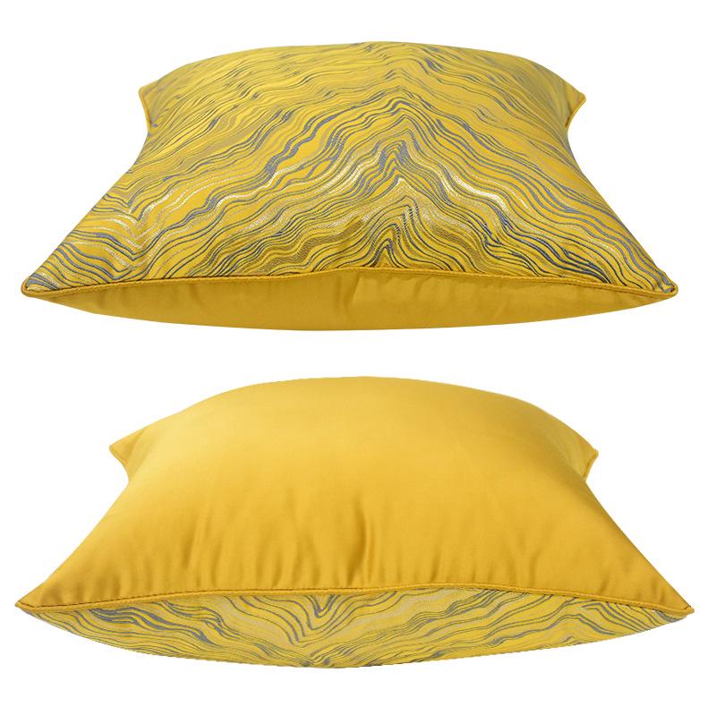 Yellow Wave Pattern Throw Pillow Cover - Modern Luxury for Sofa or Bed