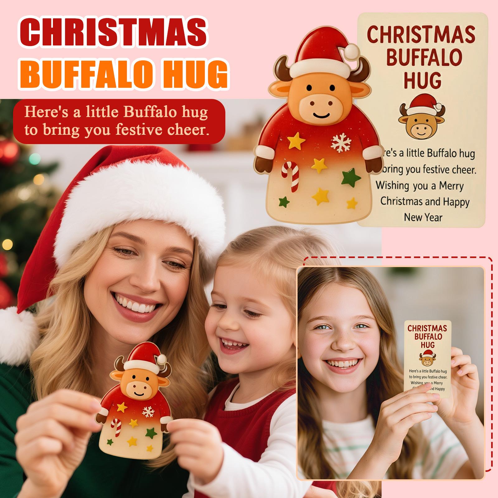 

2D Acrylic Christmas Cow Pocket Hug With Holiday Greeting Card, Holiday Friendship Decoration Keepsake For Family Friends Teachers One Size