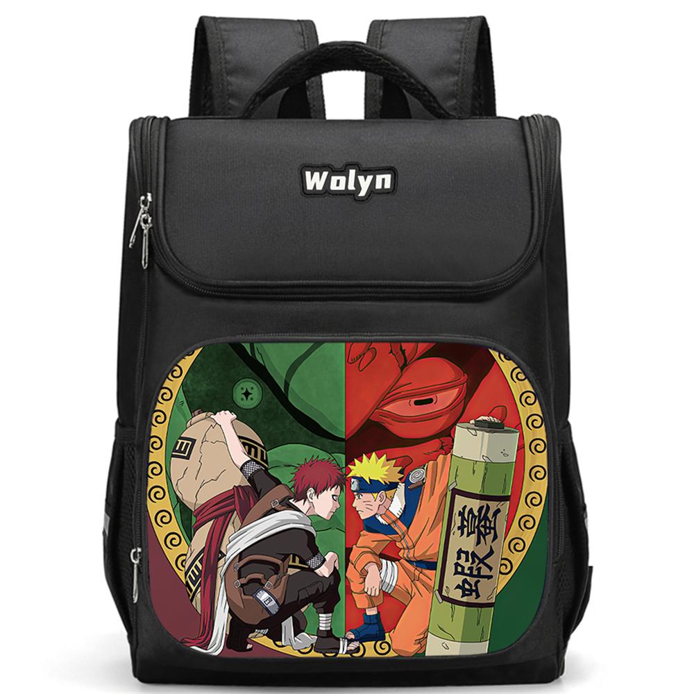 NARUTO Anime Kids Backpack Large Capacity Multi Compartment Wear Resistant School Daily Backpack for Boys Girls 6-10 Years Old