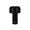 (Preto) Lâmpada de Mesa Recarregável Criativa de Cogumelo LED 3W 3 Níveis de Iluminação Luz Noturna de Metal