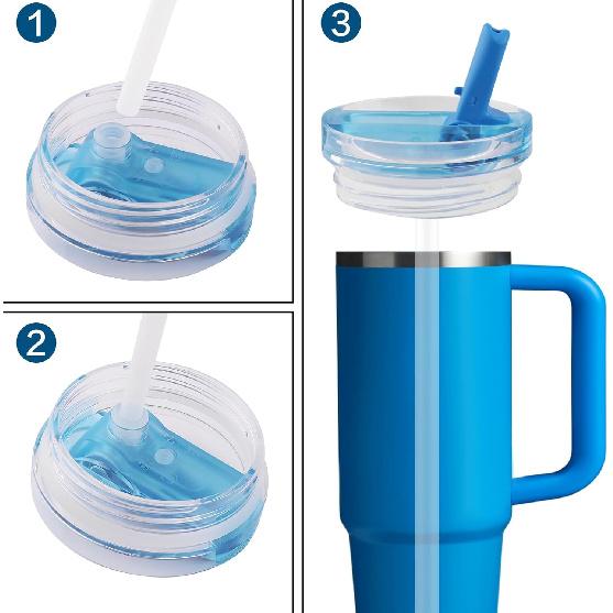 Replacement Straws Compatible with 30 Oz Stanley Quencher ProTour Flip Straw Tumbler with Leakproof Lid -Accessories Set Include 6 Tritan Straws and
