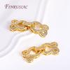 18K Gold Plated Inlaid Zircon Closure Fasteners Lock Clasps Accessories,Handmade Decorative Connector Pearls Clasps Supplies