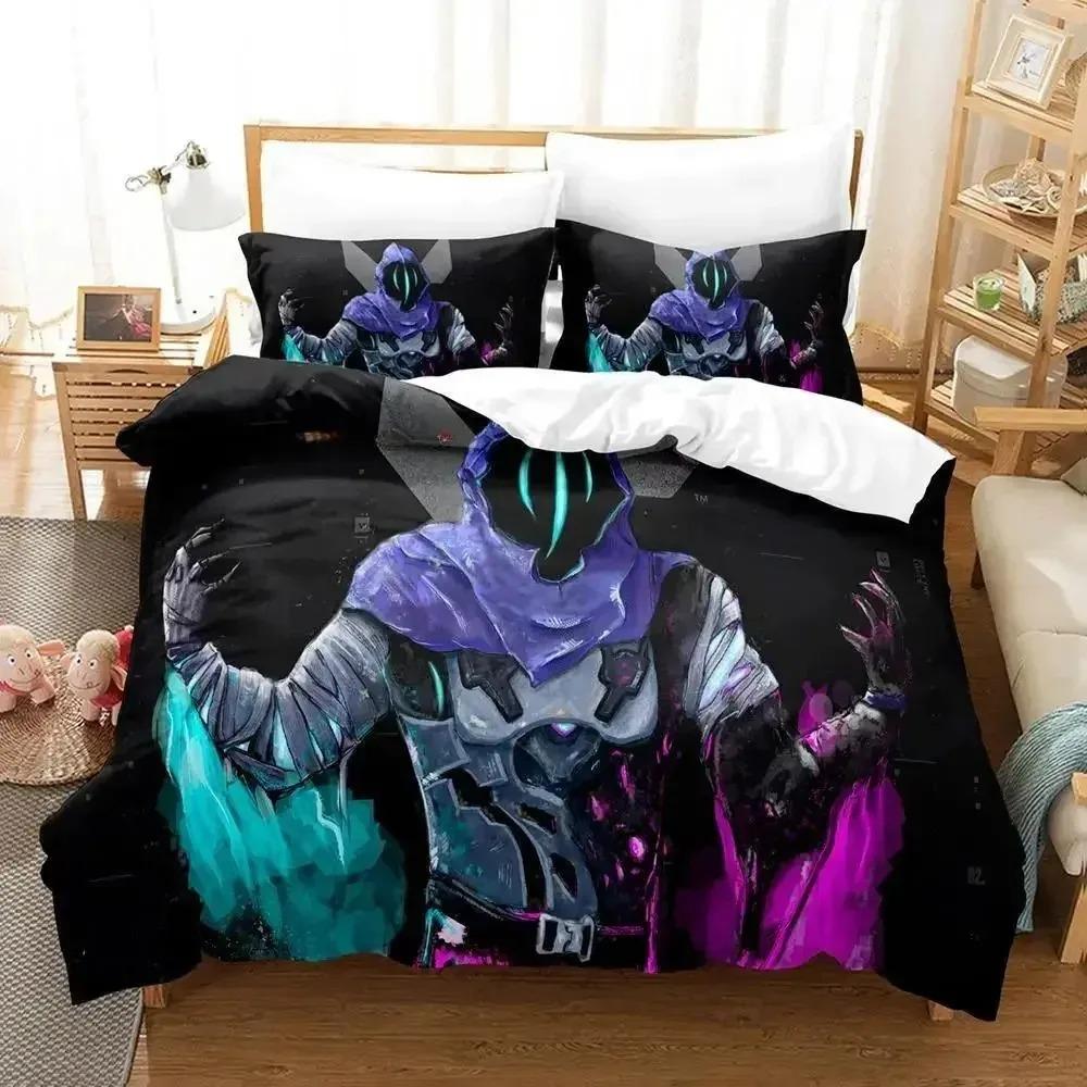 New Game Jett Valorant Bedding Set Single Twin Full Queen King Size Bed Set Adult Kid Bedroom Duvet Cover Sets Anime Yataklar