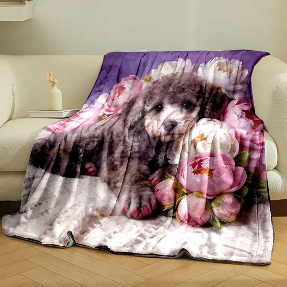 Cute Animals and Flowers Printed Blanket Children Adult Blanket Soft and Warm Bedding for Bed Sofa Outdoor Travel Cover Blanket
