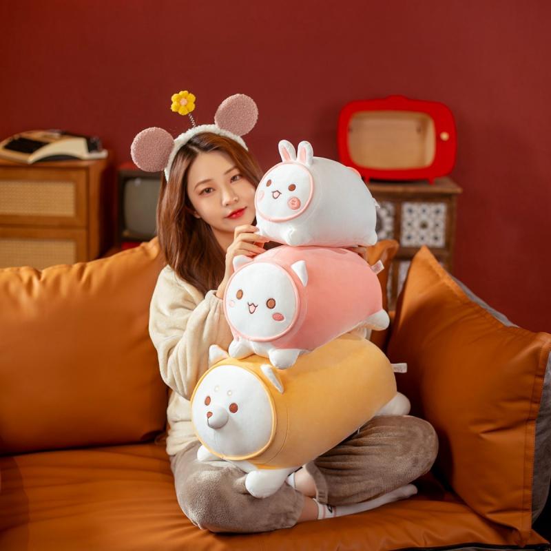 Position Lying Shiba Inu Cat Rabbit Throw Pillow Plush Toy Bed Cushion Sleeping