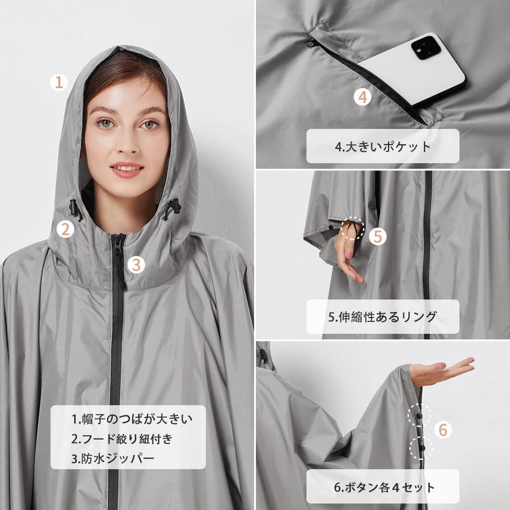 Caloics Cycling Easy To Perfect for and Travel Raincoat, Rainwear, Poncho, Lightweight, Stylish, Unisex, Water-Repellent, Quick-Drying, Store, School,