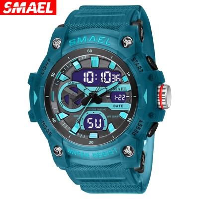 Športové hodinky 50m Vodotesné DUAL CIAL TWO TIMEZONE Hodinky Stopky Budík 8086 Young Fashion Quartz náramkové hodinky