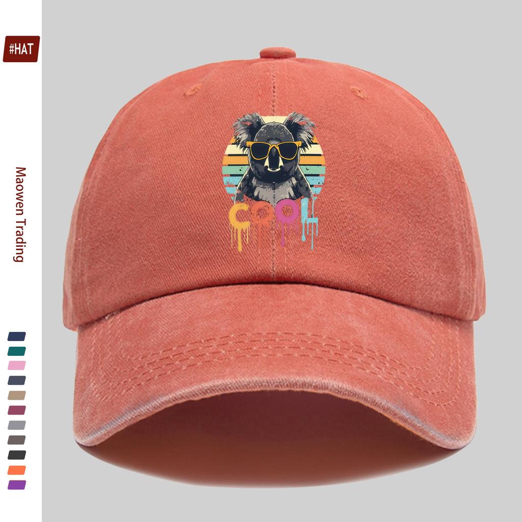Pc Stück für Herren Damen Koala mit Brille Trucker-Kappe Verstellbare Snapback-Kappe Vintage-gewaschene Baseballkappe Geeignet für Da