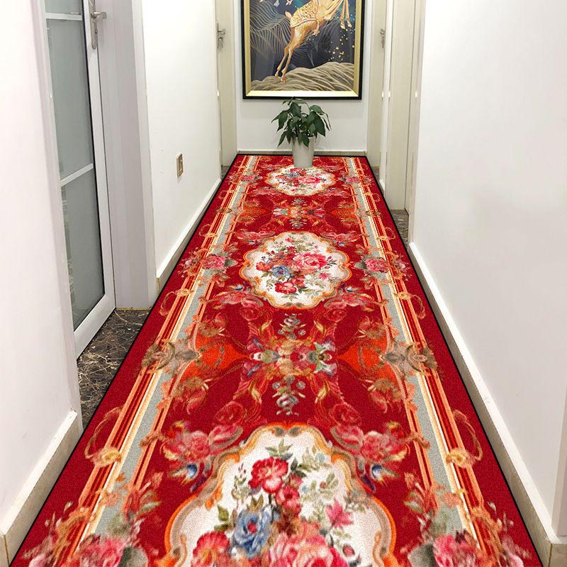 European Retro Floral Living Room Hall Carpet Stairway Hallway Stairs Home Decoration Corridor Aisle Runner Rug Kitchen Mat