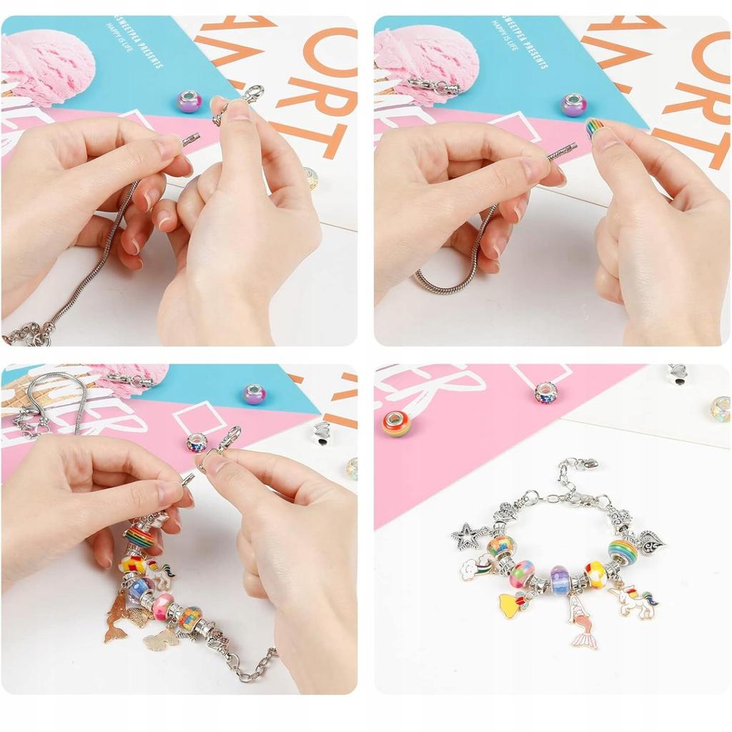 DIY Charms Bracelet Necklace Making Kit Creative For Kids