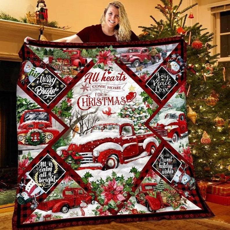Merry Christmas Flannel Throw Blanket, Lightweight Decoration, Soft Gift, Home Bedding, Living Room, Sofa