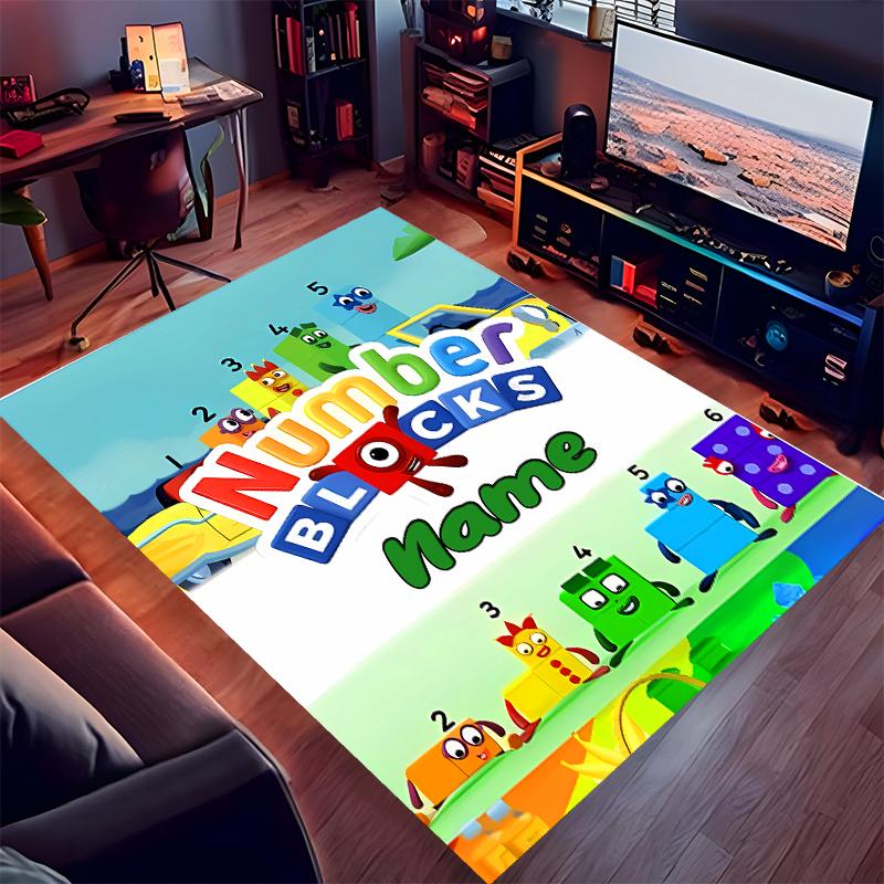Tappeto Personalizzato con Stampa Numberblocks - Morbido, Lavabile, Antiscivolo, per Interni, Soggiorno, Casa e Ufficio, Tappeto Decorativo