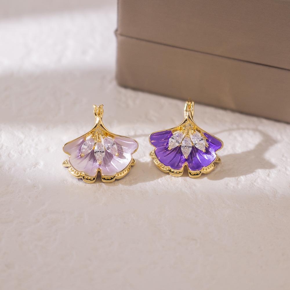 High-Grade Green Floral Pearl Earrings - Silver Needle Lily of the Valley and Tulip Design