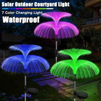 LED Solar Colorful LED Jellyfish Light Outdoor Garden Floor Plug In Light Christmas Day Decorative Light Courtyard Light Nightlight