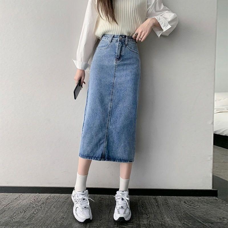 Classic Denim Skirt For Women With High Waist And Slim Fit For Autumn 2025