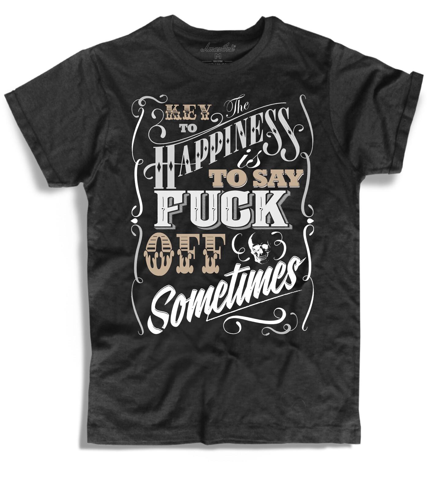Men s La Key Of Happiness the Key To Happiness Is to Say F K Off Unisex T-Shirt S