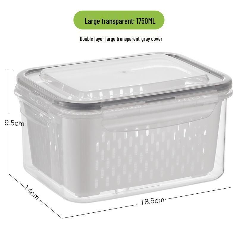 FCM-Certified Refrigerator Drainer Sealing Box with Lid for Fresh-Keeping Vegetables and Fruits