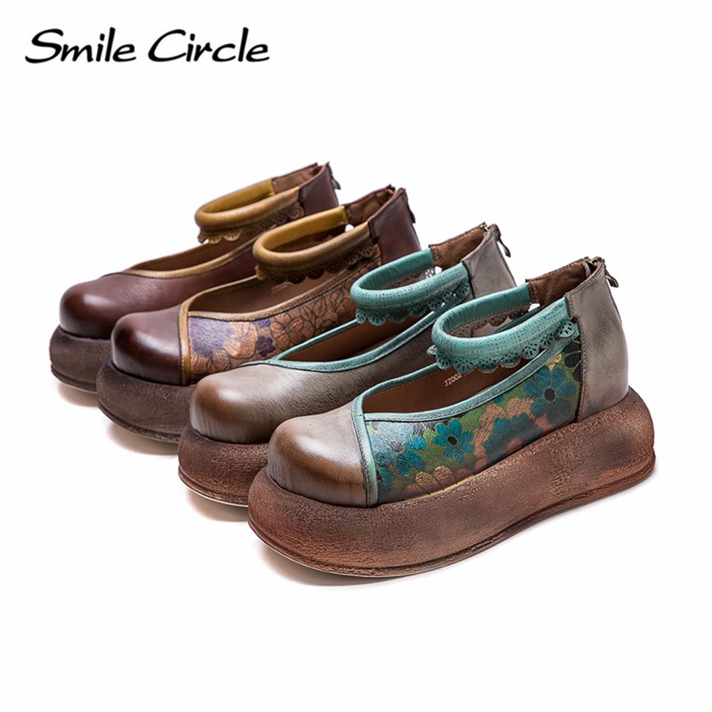 Genuine Leather Women Sandals Round Toe Increased Height Casual Shoes Fashion Comfortable Thick Bottom Shoes