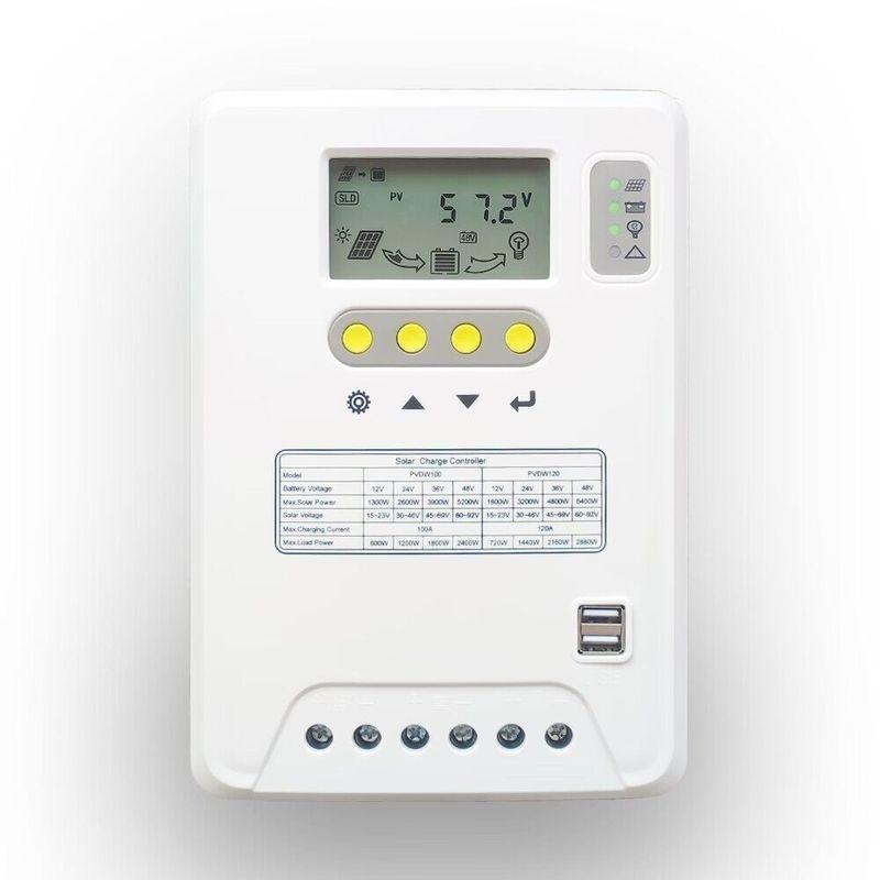 

In stock 120A 60A 80A 100A 12V24V36V48V AUTO Solar charge controllers Solar PV Battery Charger Timer Light control mode 12V 24V 36V 48V Auto