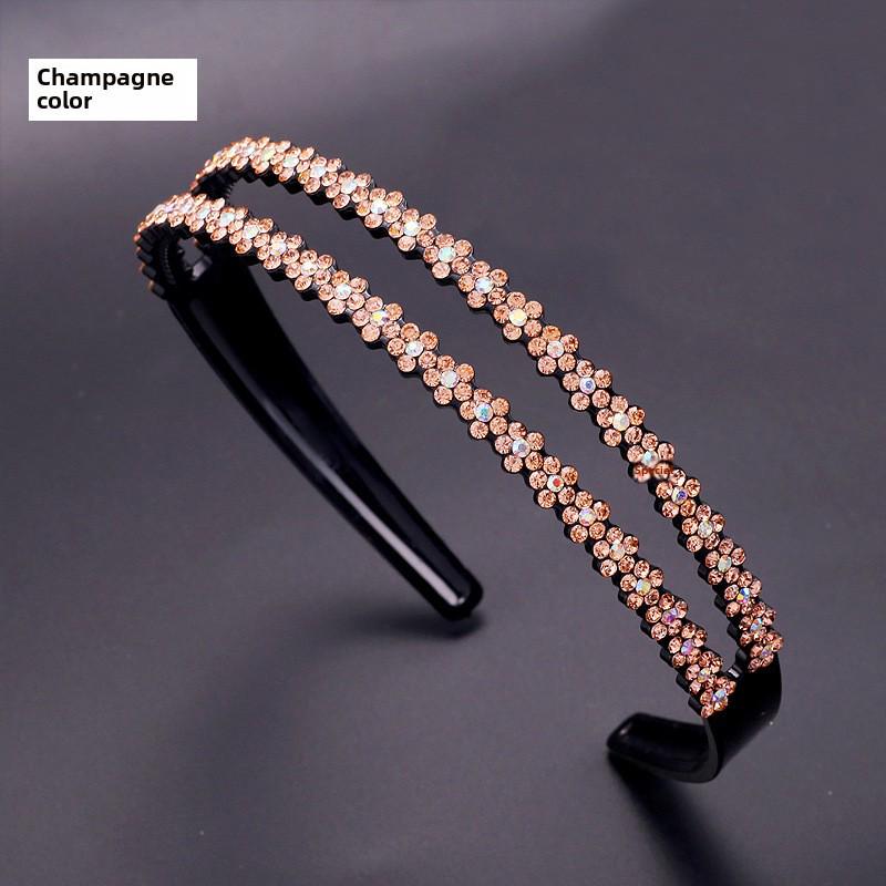 Women's Rhinestone Teeth Headband, Non-Slip Hairpin & Clip for Face Washing