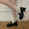 Height-increasing small leather shoes Mary Jane small leather shoes Loafers high heels Japanese shoes Mary Jane jk shoes uniform shoes middle heel