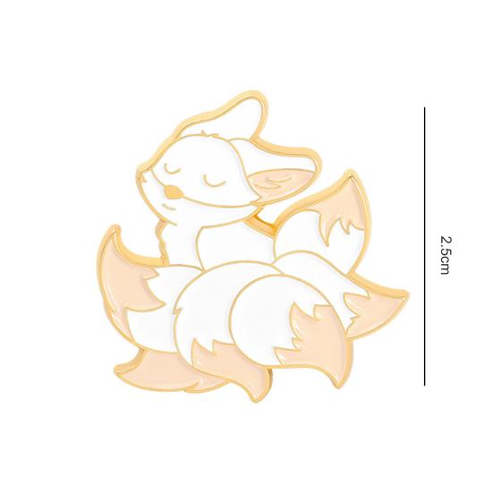 Attractive Cartoon Fine Workmanship Lapel Brooch Nine Tailed Fox Pin Clothing Accessories