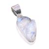 Natürlicher Regenbogen-Mondstein-Edelstein, 925er Sterling-Silber-Anhänger, 3,2 cm, j6b93