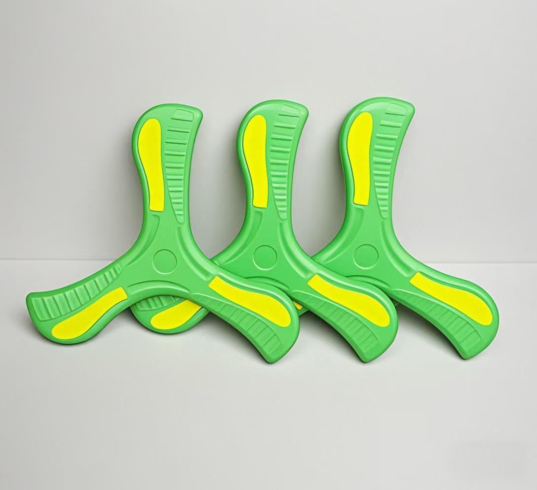 

Children s Durable Soft Rubber Return Boomerang - Pull-Back Flying Disc Toy with Three Blades