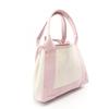 Used BALENCIAGA Navy Cabas XS 2WAY Handbag 390346 Canvas Leather Beige Pink Used Women