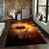 Fiery Basketball Hoop Print Carpet for Bedroom or Living Room Decor Suitable for use as an anti-slip for living room bedroom sofas