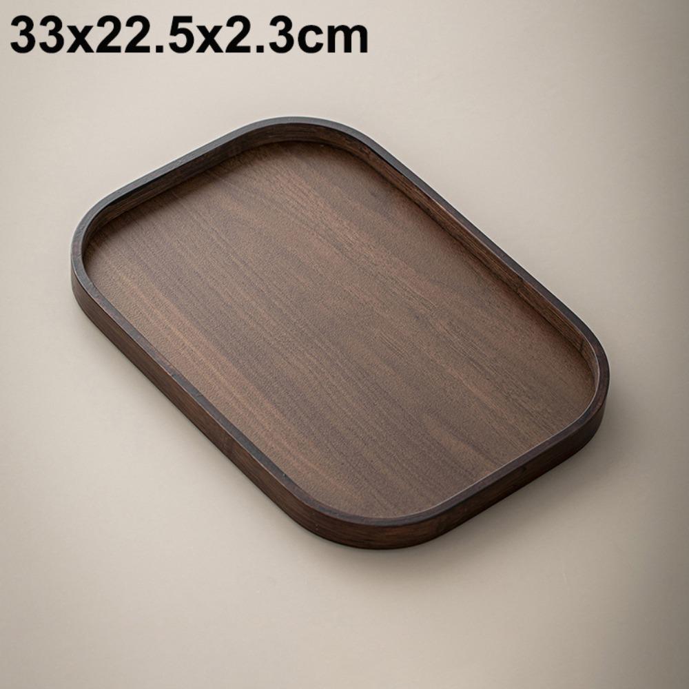 Rectangle Wood Tray Retro Style Fruit Plate Smooth Edge Tea Tray Home