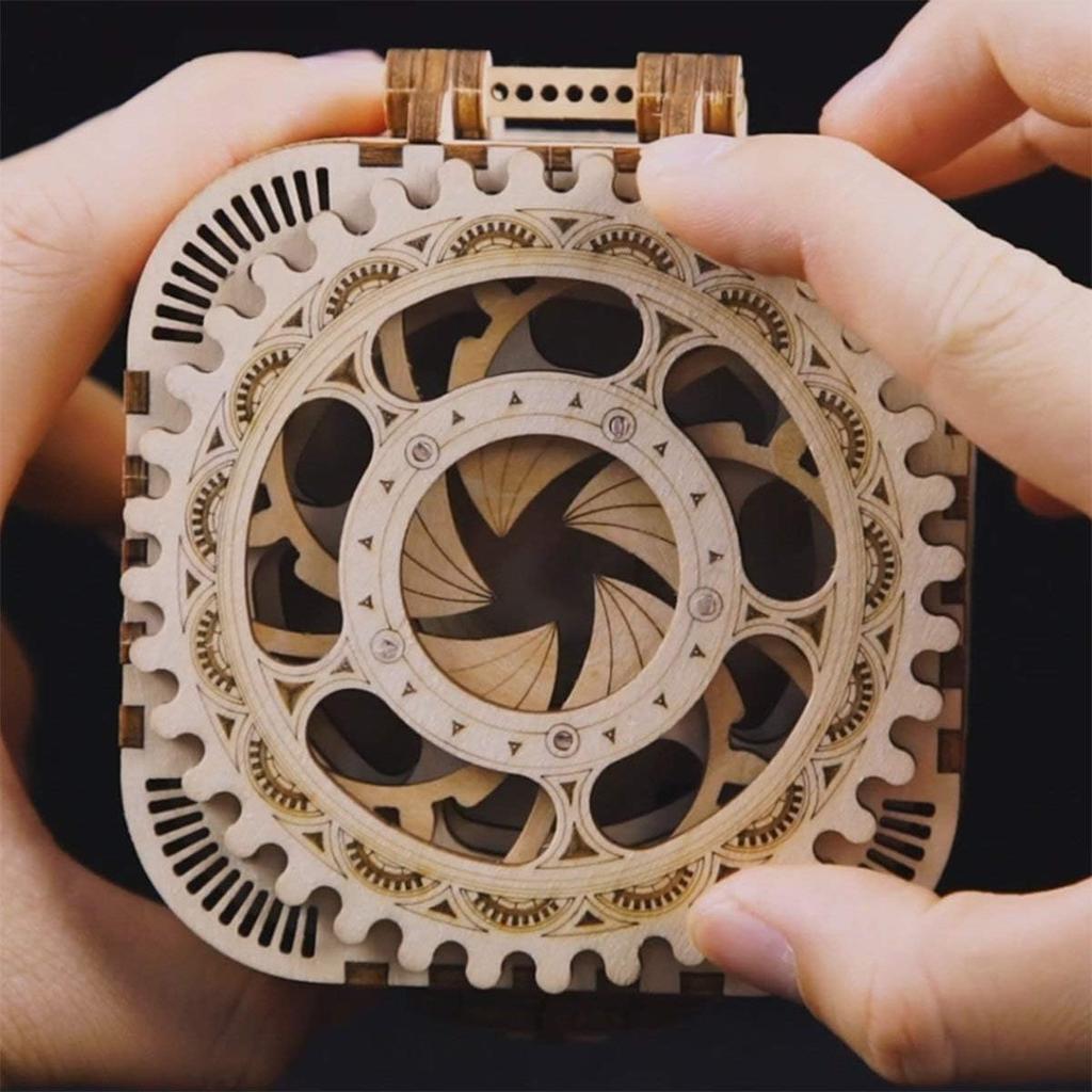 3D-Holzpuzzle Mechanische Schatzkiste Modell DIY Denksportprojekte für Erwachsene Kinder ab 14 Jahren