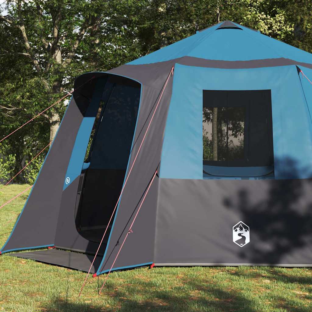 Cabin Tent 12 Person Blue and Grey 405 x 405 x 273 cm
