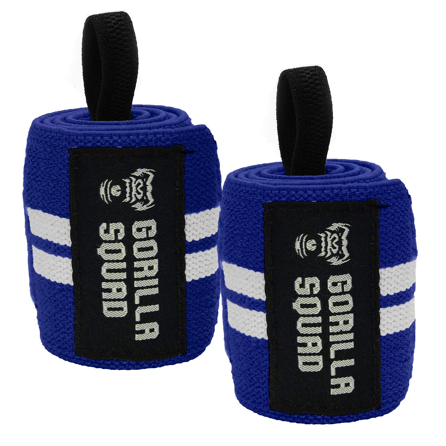

GORILLA SQUAD Wrist Wraps, 60cm (24 inches), Stable Wrist Support for Heavy Weights, Strength Training, Wrist Protection, Firm (Blue)