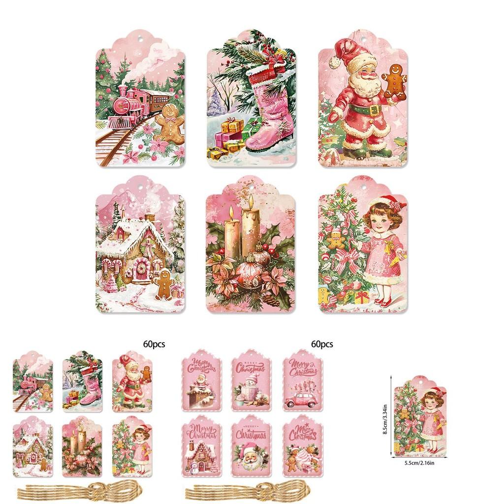 Holiday Gift Tag Set With Vintage Design In Paper Material For Christmas Party