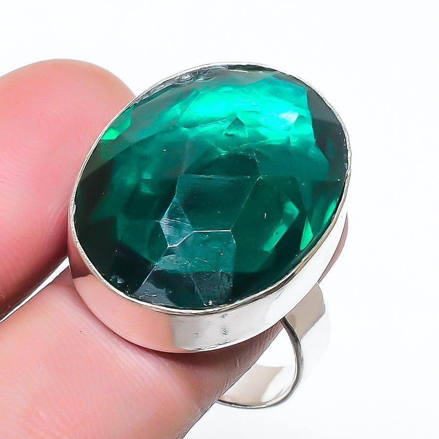 Natural Chrome Diopside Gemstone 925 Sterling Silver Jewelry Ring Size 9 AR-17185