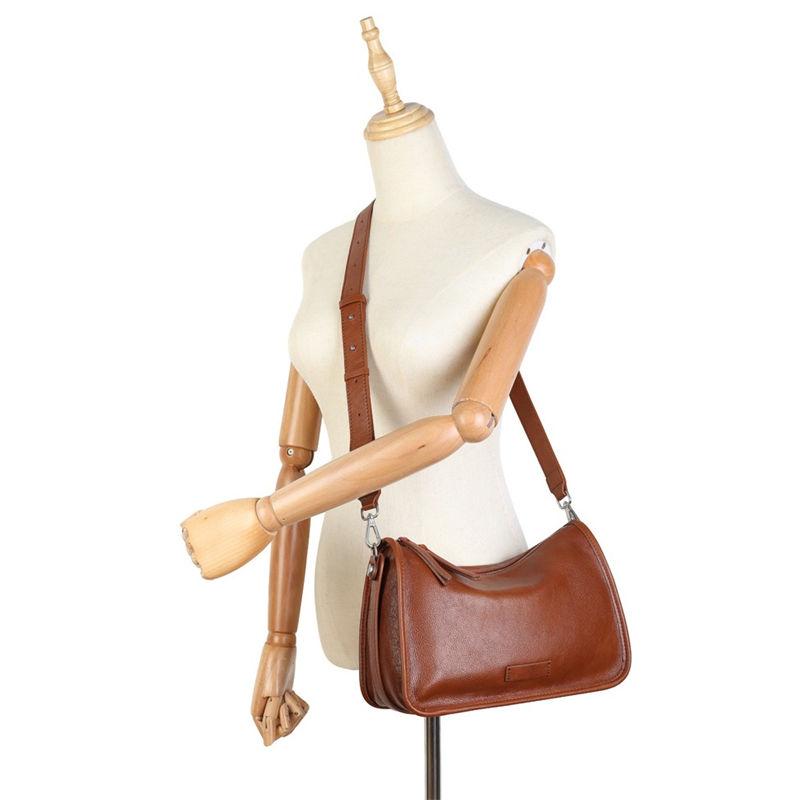 Genuine Leather Handbags for Women Fashion Vintage Design Messenger Bags Classic Phone Bag Purse