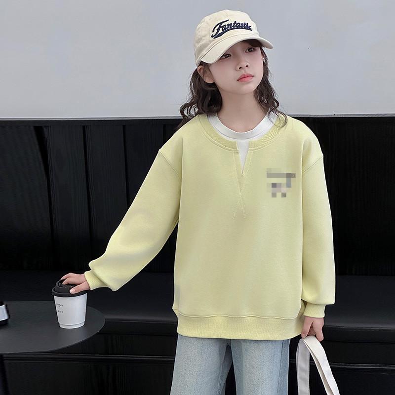 

2026 Girls Trendy Cartoon Print Two-Piece Hoodie T-shirt 150 cm жёлтый
