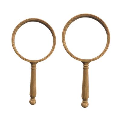 High Magnification 10X Glass Lens Magnifier Electric Wood Design Ergonomic Grip Handheld Magnifier for Senior Readers