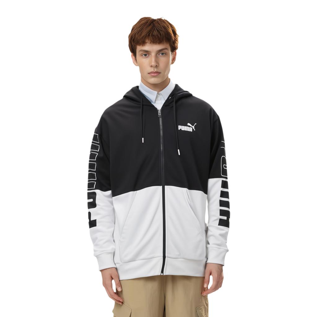 Puma Color Block Logo Print Sports Hooded Woven Jacket Men Jacket Black 679606-01