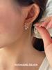 Su Chuang S925 Sterling Silver Irregular Heart Pearl Stud Earrings - Elegant High-End Ear Ornaments for Women