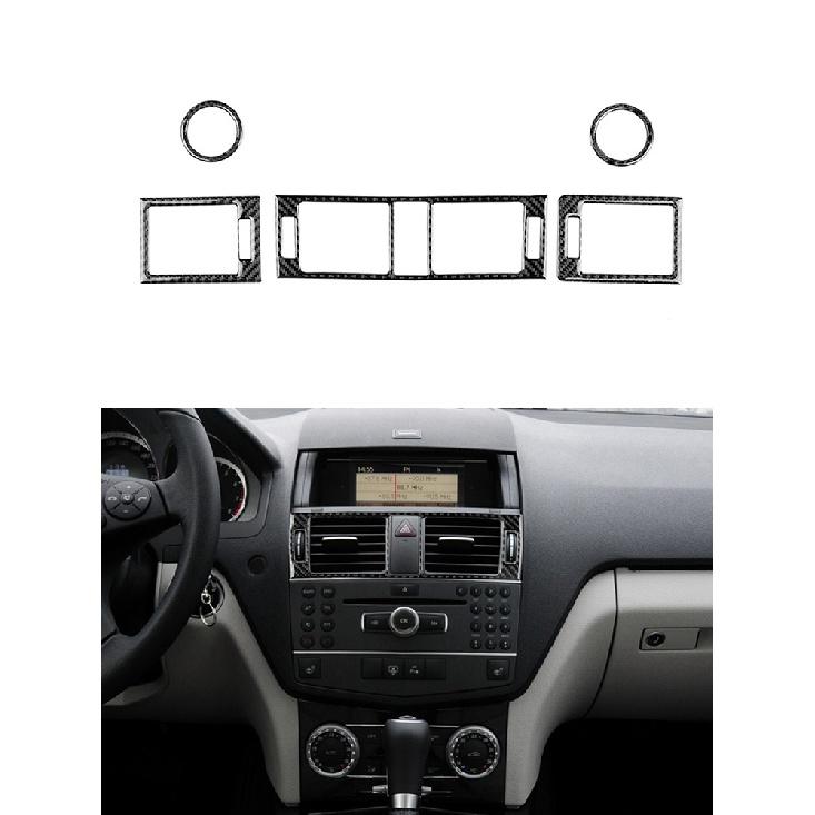 Car Accessories Interior Carbon Fiber Stickers For Mercedes-Benz C Class W204 2007-2013 Entral Console A/C Switch Panel