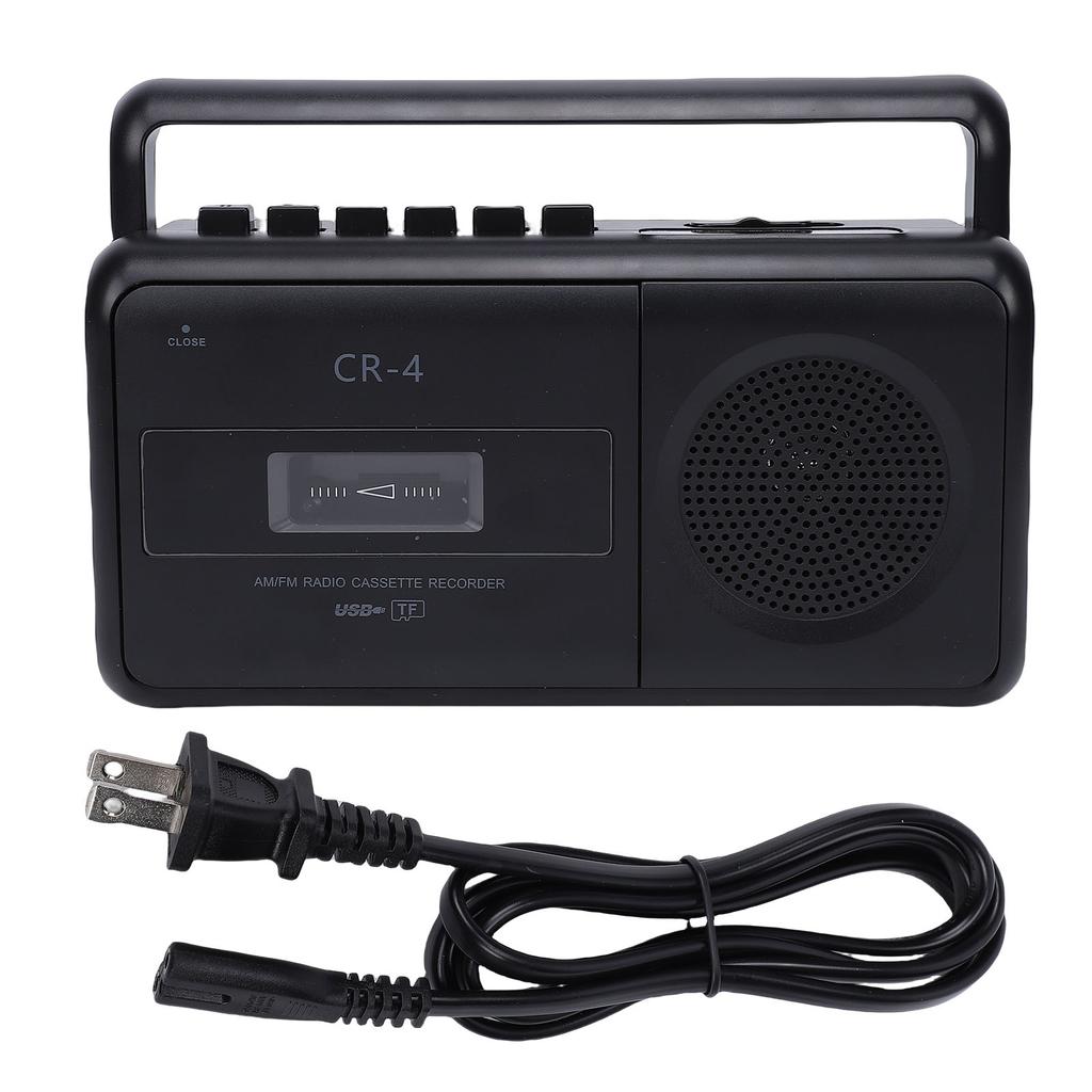 Portable Cassette Tape Recorder Player AM FM Radio Stereo Built in Mic USB Interface 3.5MM Headphone Jack Battery AC