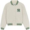 New MLB Varsity New York Yankees Jacket Women's Dark Cream 3FPDV0146-50CRD