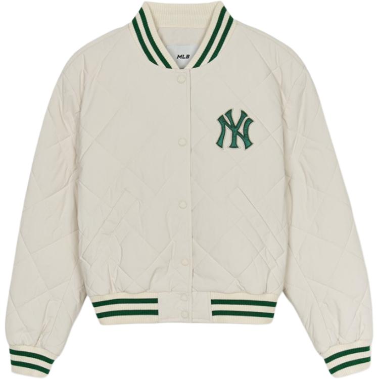 New MLB Varsity New York Yankees Jacket Women's Dark Cream 3FPDV0146-50CRD