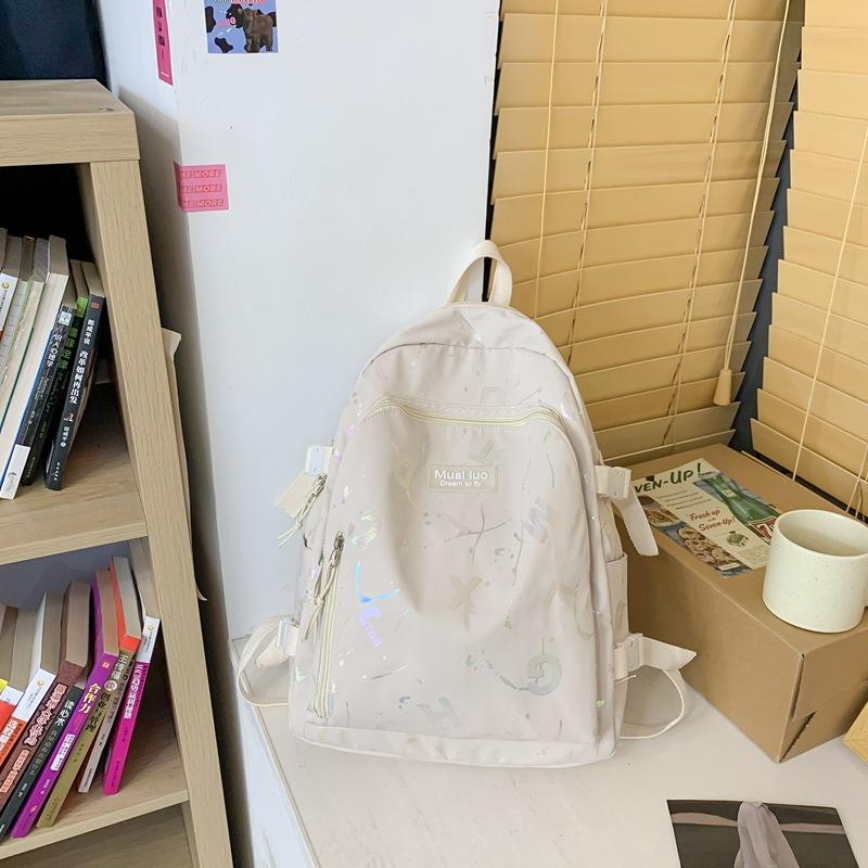 

Schoolbag large graffiti reflective simple versatile casual large capacity Hansen high value back