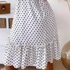 Loose V Neck Casual Ladies Dress Ruffle Hem Breathable for Vacation Female