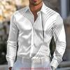 Spring and Autumn Men's Blue and White Porcelain Printed Men's Shirt