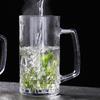 550ml Transparent Beer Cup Bar Craft Beer Glass Creative Drinkware Diamond Carved Wine Glass Thick Bottomed Tea Mug with Handle