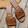 Summer Sandals Simple Flip-flops Women Wear Slippers New Women's Shoes Square Head Cross Flat